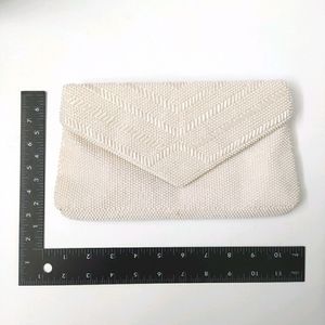 Vintage white beaded clutch purse
